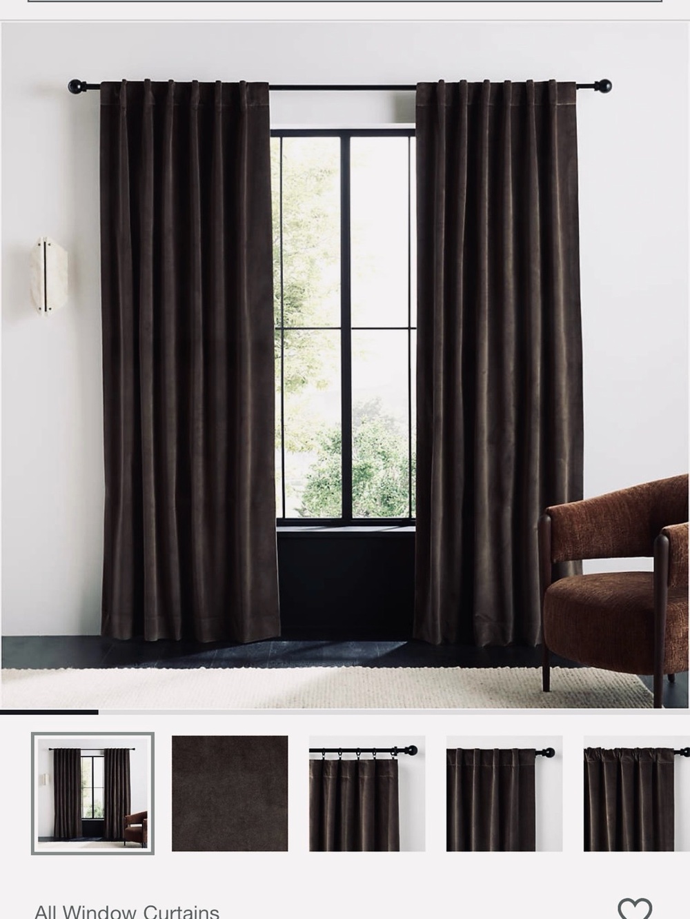 Pottery Barn Velvet Rideau Curtains